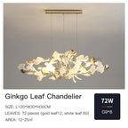 Ginkgo Leaf Chandelier: Elegant Nordic Art Luxury for Dining Room, Bedroom, Living Room