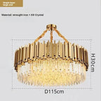 Crystal Ceiling Chandelier: Luxury Round LED Light for Living Room, Artistic Home Decor