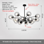 Glass Ball LED Chandelier for Bedroom and Dining Room