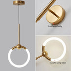 LED Circle Pendant Lights in Gold/Black for Home Decor Lighting