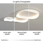 White LED Ceiling Chandelier for Living Room Bedroom with Remote Control