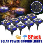 Solar Disk Light Outdoor Garden Spotlight Buried LED Deck Lamp Decor