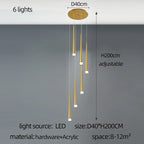 Modern LED Tapered Chandelier for Living Room, Kitchen, and Hall