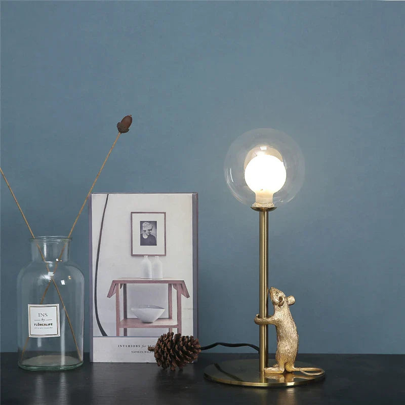 Resin Mouse Table Lamp LED Desk Light Modern Decorative Stand Lighting Fixtures