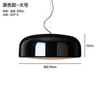 Glossy Black Round Nordic Pendant Light for Dining Room and Bar Decor
