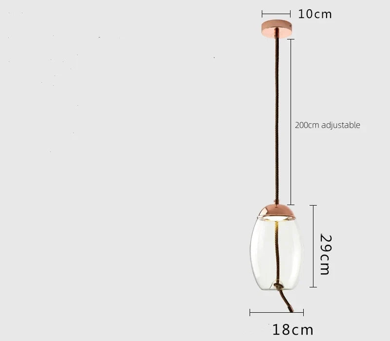 Glass LED Chandeliers for Living Room Bedroom Kitchen Pendant Lamp