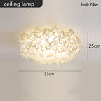 LED Petal Ceiling Chandelier for Living Room, Dimmable Round Bedroom Lamp
