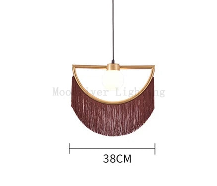Pink Tassel Bedside Chandelier, Nordic Ins Style Creative Bedroom Lamp
