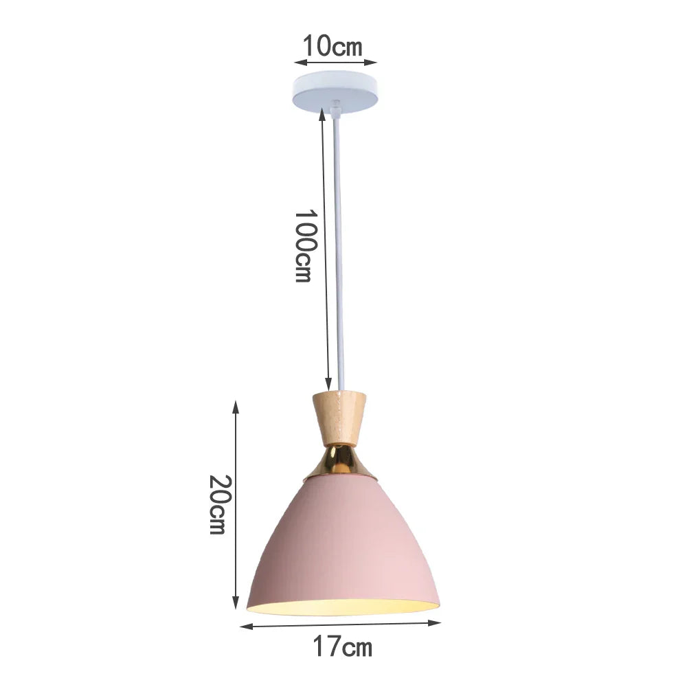 Nordic Pink Chandelier LED Pendant Light Modern Minimalist Ceiling Lamp