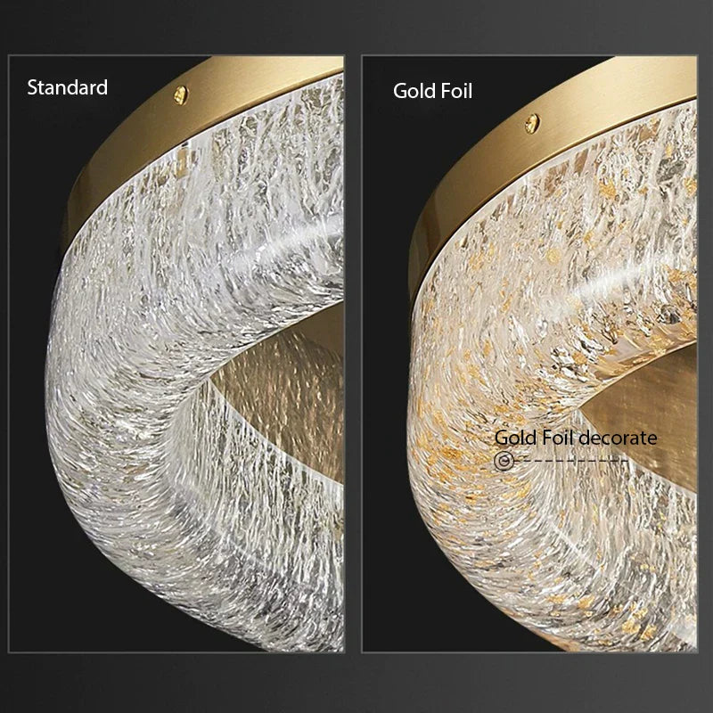 Nordic Copper Round Brass LED Ceiling Light for Living Room, Kitchen, Bedroom - Surface Mount