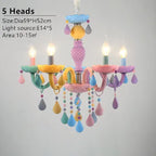 Crystal Chandelier: Modern Macaron Color Children Room Luminaire