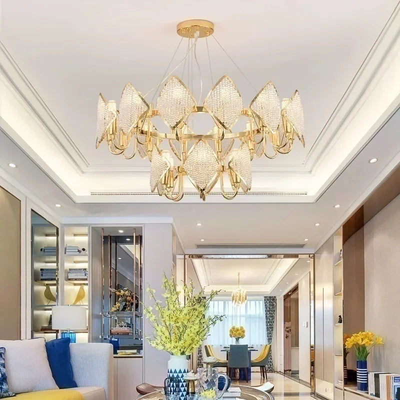 Crystal Chandelier Pendant Light: Elegant Modern Luxury for Living Room Decor