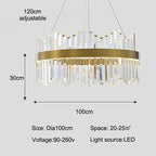 Shiny Crystal Chandelier Dimmable LED Luxury Ceiling Light