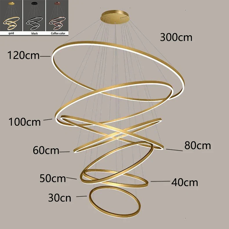 Nordic Home Stair Chandelier Living Room Pendant Light Dining Room Ceiling Light