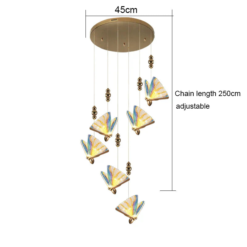 Acrylic Butterfly Chandelier Ceiling Lamp Indoor Lighting