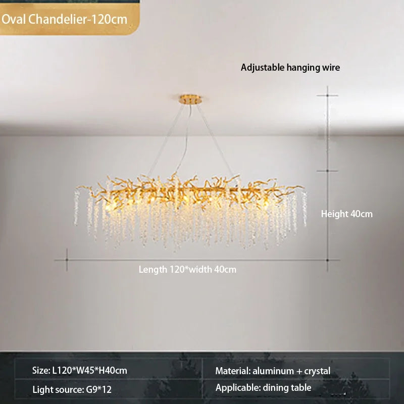 Tassel Crystal Chandelier: Luxury LED Ceiling Pendant for Living, Hotel Hall - Modern Elegance