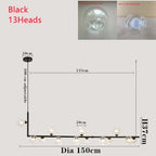 Double Glass Lampshade Chandelier with LED Suspension – Stylish Ceiling Fixture for Dining Room