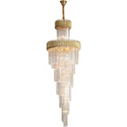 LED Crystal Chandelier: Modern Luxury Rotating Staircase Decorative Lighting Fixtures