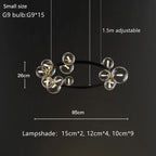 Glass Bubble Chandelier Light for Dining Room and Store
