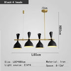 Afralia Nordic LED Multiple Head Chandelier - Black/White Iron Art - Living Room/Bedroom/Kitchen/Hotel
