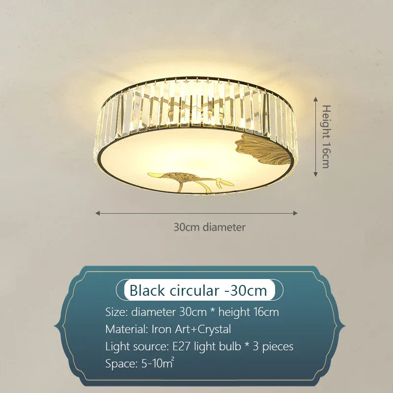 Crystal Chinese Style Ceiling Light for Living Room and Bedroom