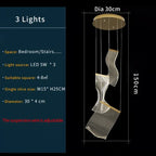 Modern Luxe Duplex Chandelier: Large Living Room Dining Hall Lighting