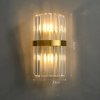 Art Deco Stainless Steel Crystal LED Wall Sconce Black Gold Bedroom Corridor