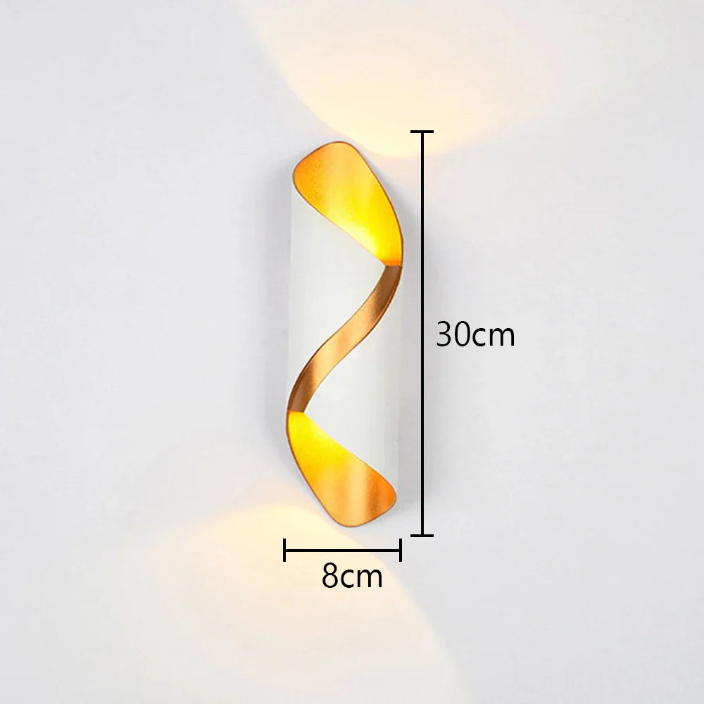 Modern Nordic Aluminum LED Wall Lamp for Living Room Bedroom Bedside Sconce