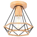 Retro Metal Cage Ceiling Lamp E27 for Indoor Lighting by Afralia™