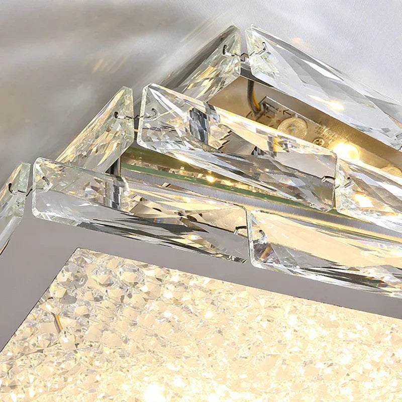 Crystal Ceiling Lamp: Nordic Gold LED Light for Bedroom, Hotel, Office, Living Room.