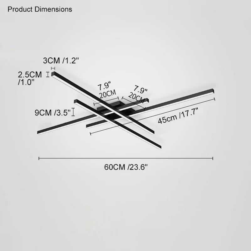 Black Chandelier LED Ceiling Lamp for Master Bedroom Living Room Energy Saving Light