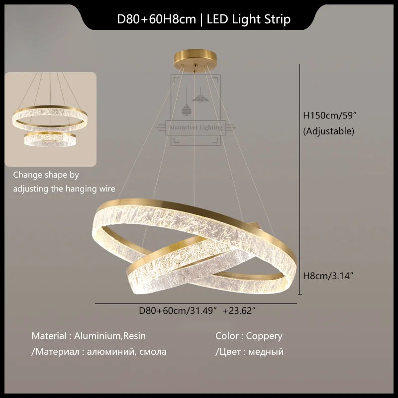 Crystal Chandelier Circular Pendant Light for Modern French Style Dining-Table Decor