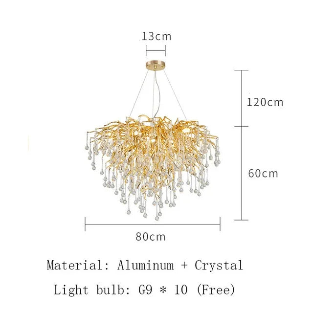 Modern Gold Chrome Crystal Chandelier Ceiling Pendant Light Fixtures