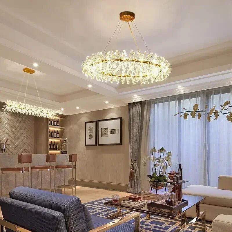 Luxury Crystal Chandelier LED Ceiling Light for Modern Living Room & Bedroom