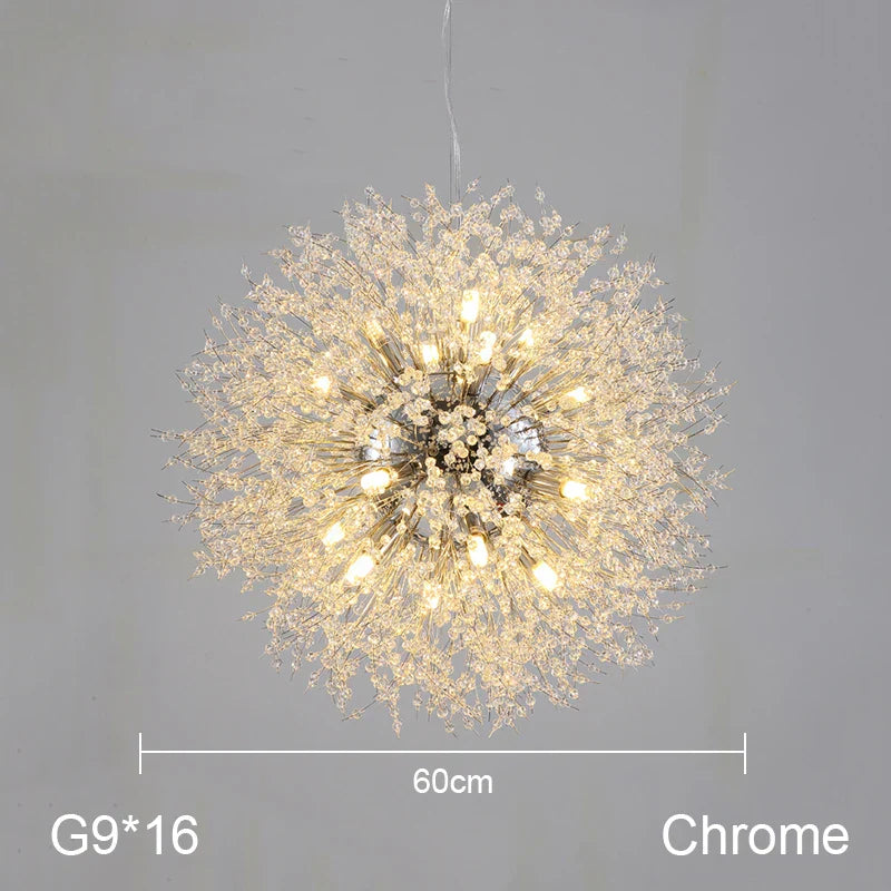 Dandelion Chandelier: Nordic Minimalist Wrought Iron LED Indoor Light for Living Room