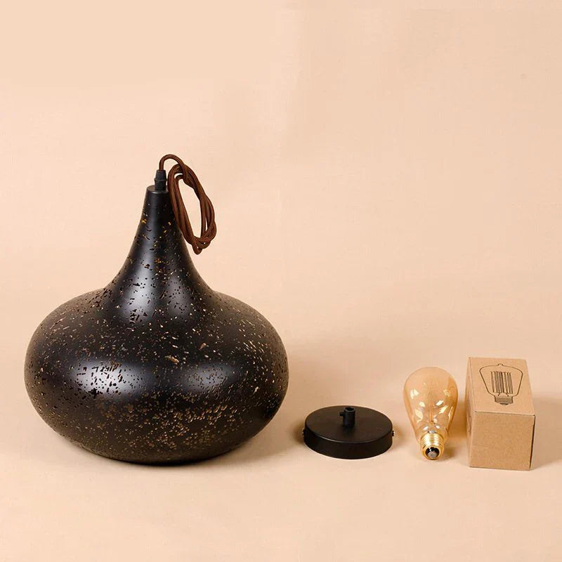 Etched Wrought Iron Chandelier, Industrial Style LED Lighting Fixture