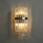 Art Deco Stainless Steel Crystal LED Wall Sconce Black Gold Bedroom Corridor