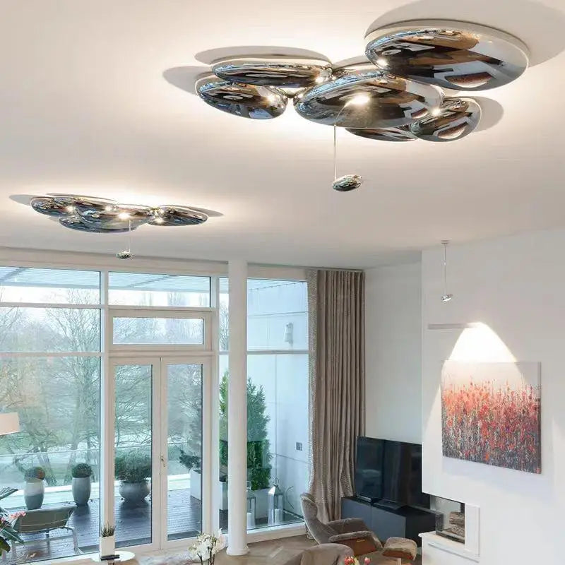 Chrome Art Ceiling Lamp for Modern Living Room, Bedroom Chandelier Lighting, Luxury Fixtures