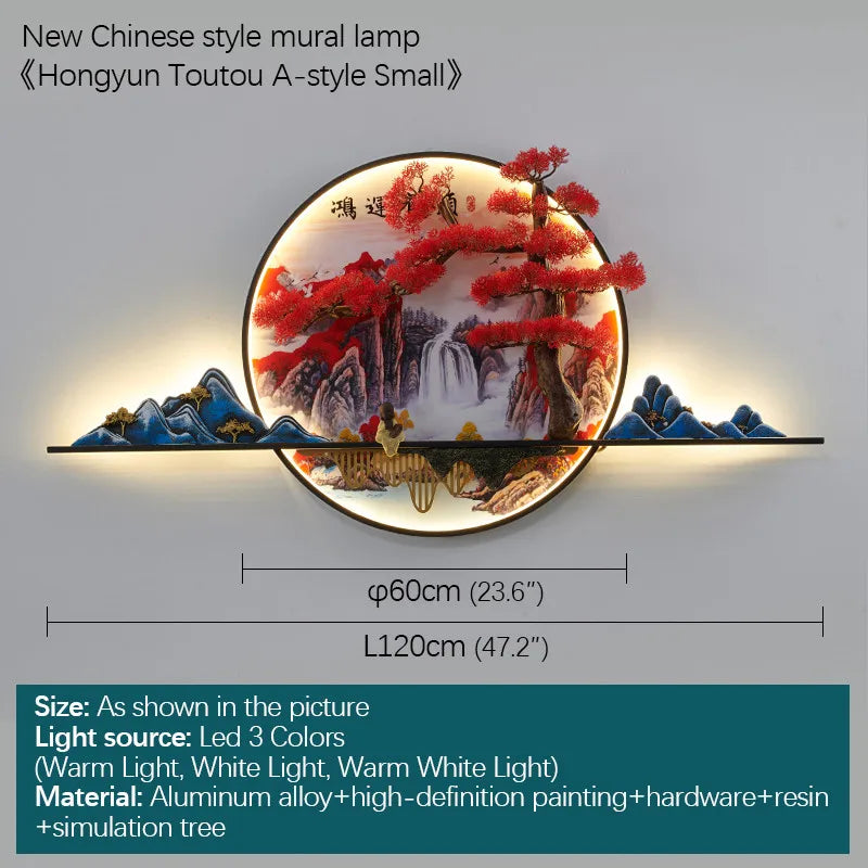 Pine Landscape 3D LED Wall Lamp for Home Décor