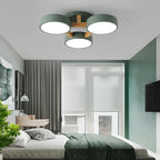 Nordic Style Wood Art LED Chandelier for Bedroom Living Room Ceilings