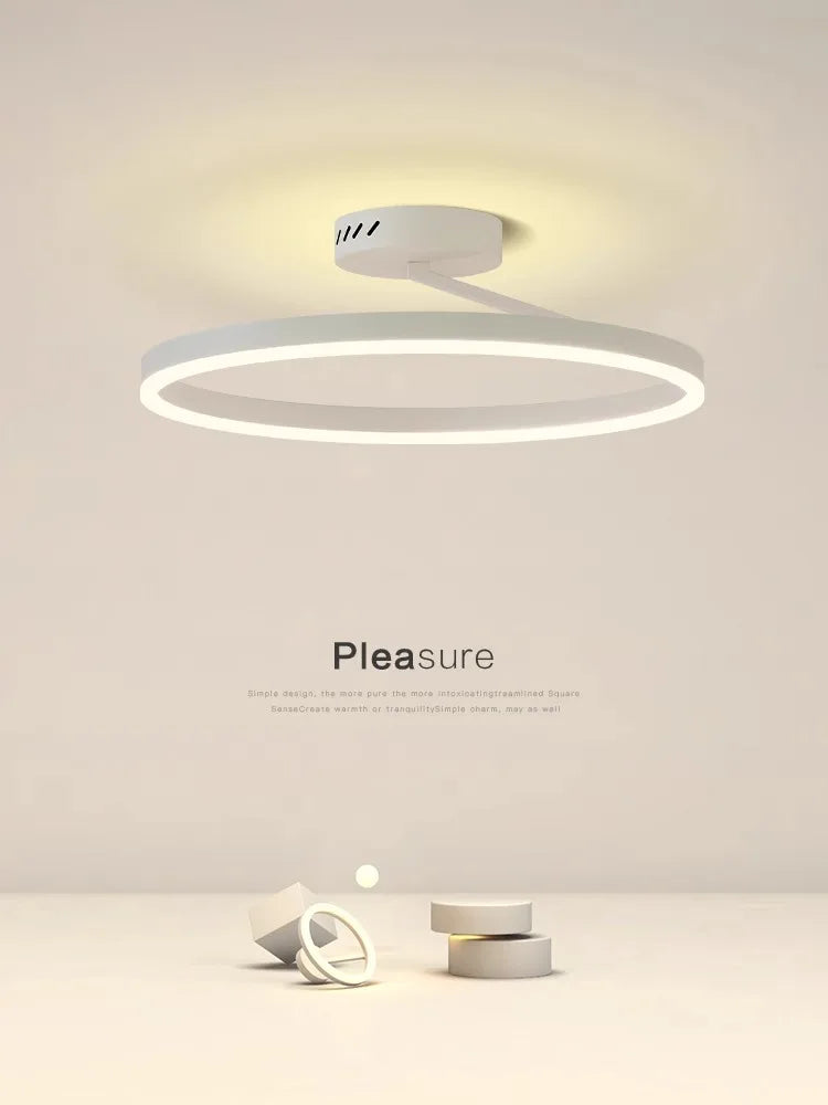 Nordic Minimalism LED Ceiling Chandelier in White/Black Aluminum