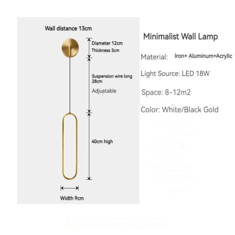 Modern LED Wall Lamps for Bedroom Living Room Stairs Corridor Interior Lighting