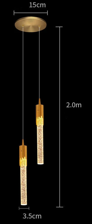 Modern Crystal LED Pendant Chandelier for Bedside Dining Living Room