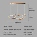 Rose Gold Maillon Pendant Light for Minimalist Dining Room Décor