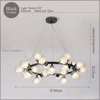 LED Glass Chandelier Pendant Lamp for Living Room Dining Room Lighting