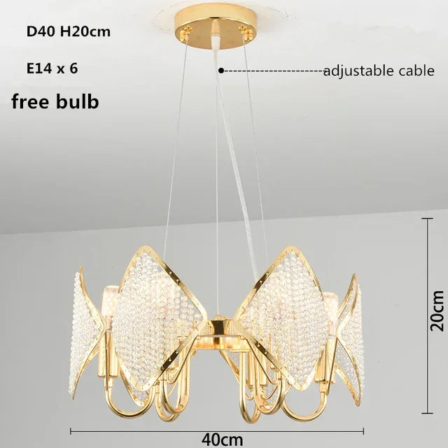 Crystal Chandelier Pendant Light: Elegant Modern Luxury for Living Room Decor