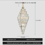 Crystal Large Chandelier for Villa Duplex Loft Stairs, Elegant Hall Pendant Light