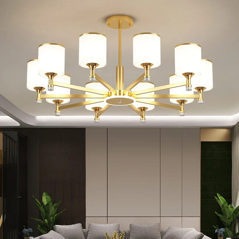 Glass Chandelier: Nordic Modern LED Hanging Light for Living Room and Bedroom