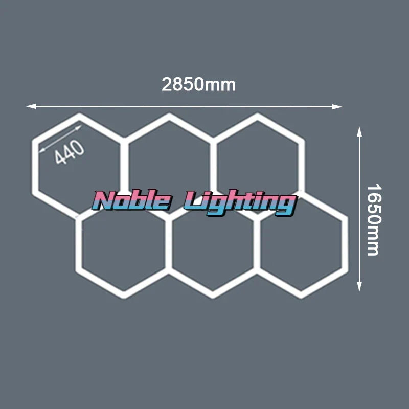 Hexagon LED Garage Ceiling Light for Auto Body Repair Workshop