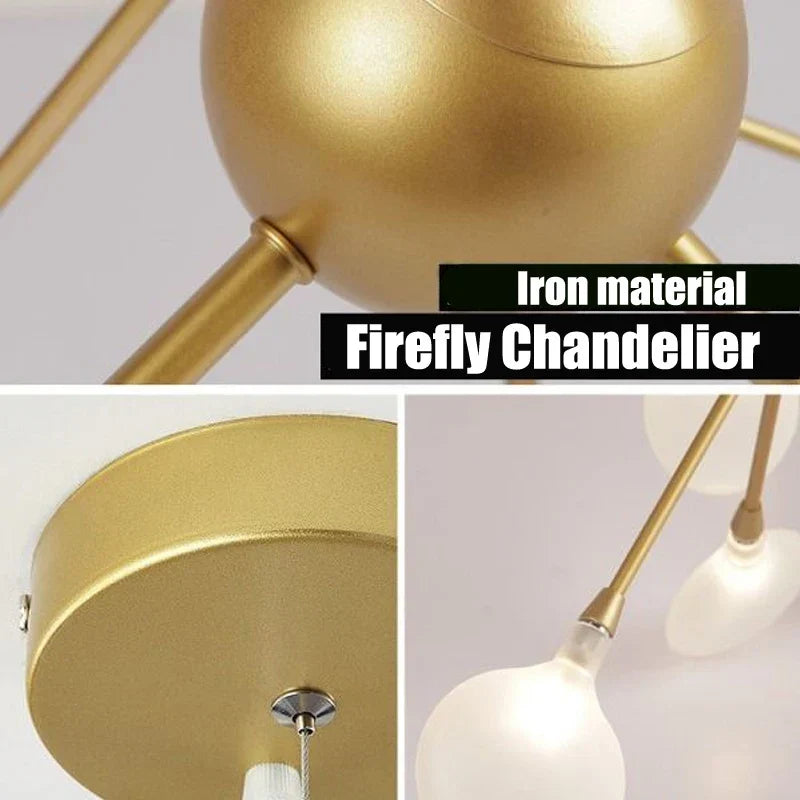 Modern Firefly Pendant Chandelier LED Light Acrylic Ceiling Lamp for Home Decor